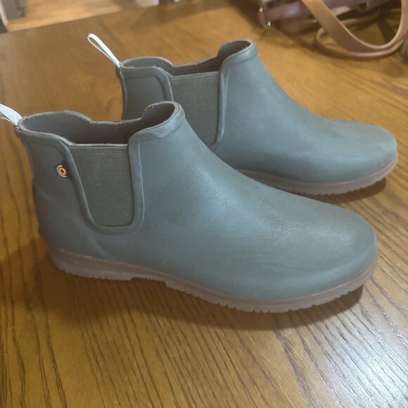 Womens Bogs Boots Size 9 Wide Sweet P Green Waterproof Rebound Bloom EUC - Picture 1 of 9